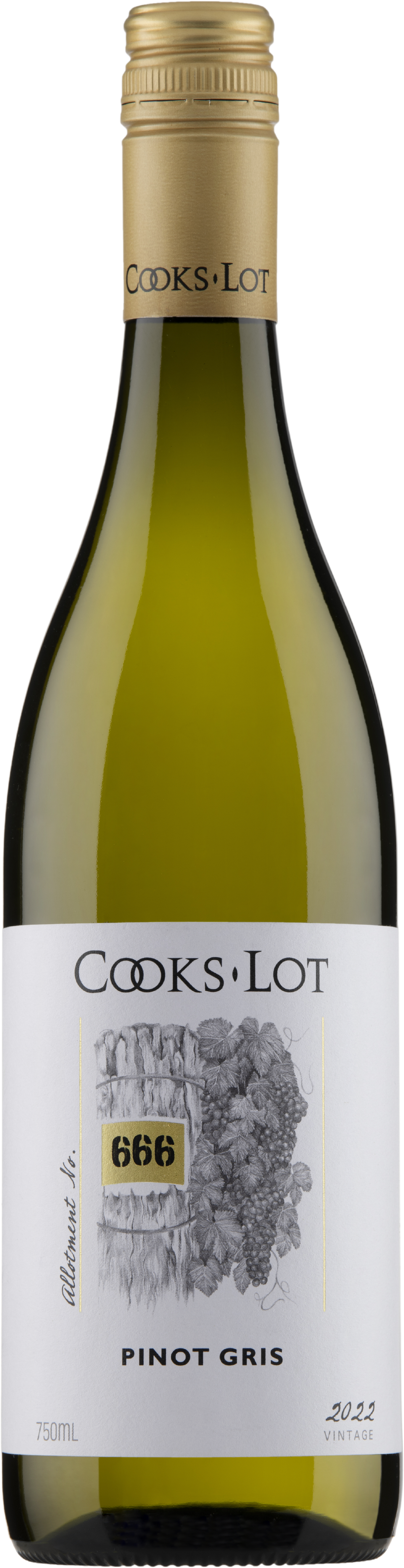 Cooks Lot Allotment No. 666 Pinot Gris 2022 Central Ranges Zone